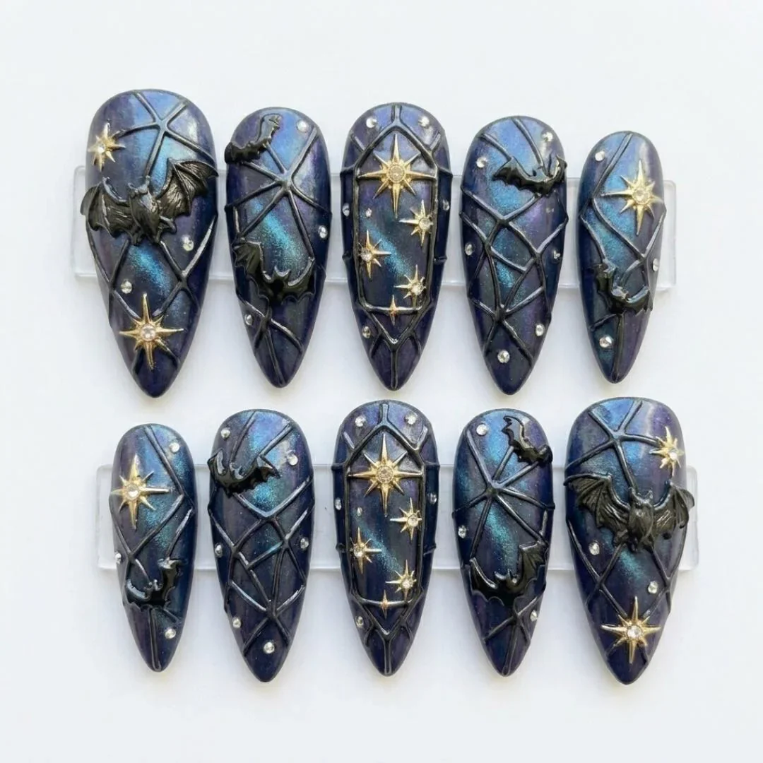 press on nails, custom press on nails, fake nails, Nails Art, stained glass nails, gold press on nails, 3d press on nails, luxury press on nails, handmade press on nails