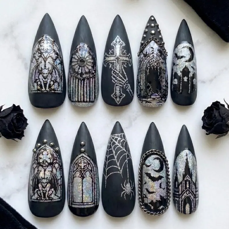 press on nails, custom press on nails, fake nails, Nails Art, stained glass nails, gold press on nails, 3d press on nails, luxury press on nails, handmade press on nails