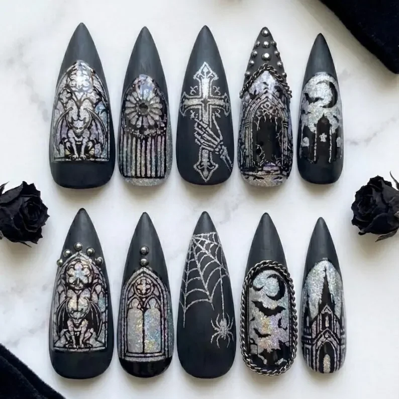press on nails, custom press on nails, fake nails, Nails Art, stained glass nails, gold press on nails, 3d press on nails, luxury press on nails, handmade press on nails