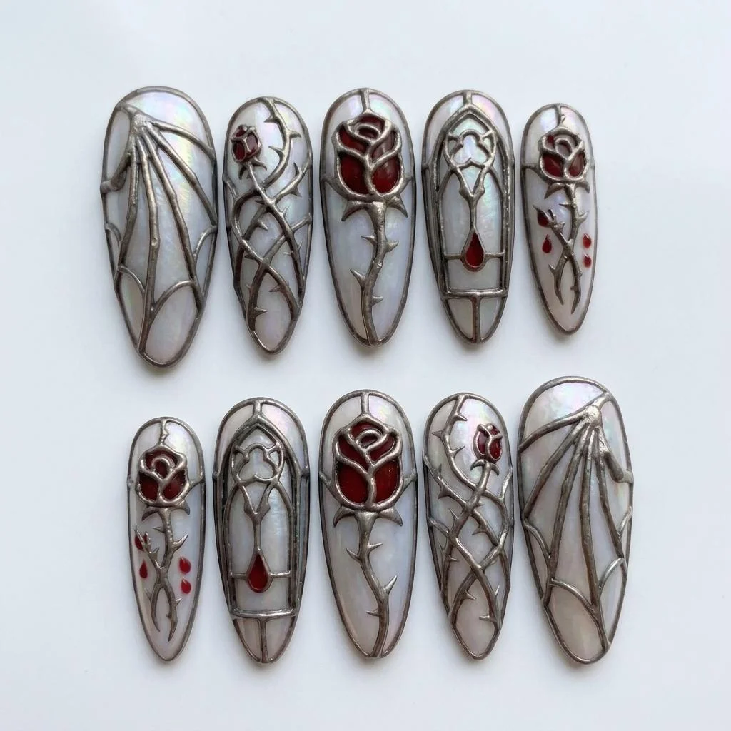 press on nails, custom press on nails, fake nails, Nails Art, stained glass nails, gold press on nails, 3d press on nails, luxury press on nails, handmade press on nails