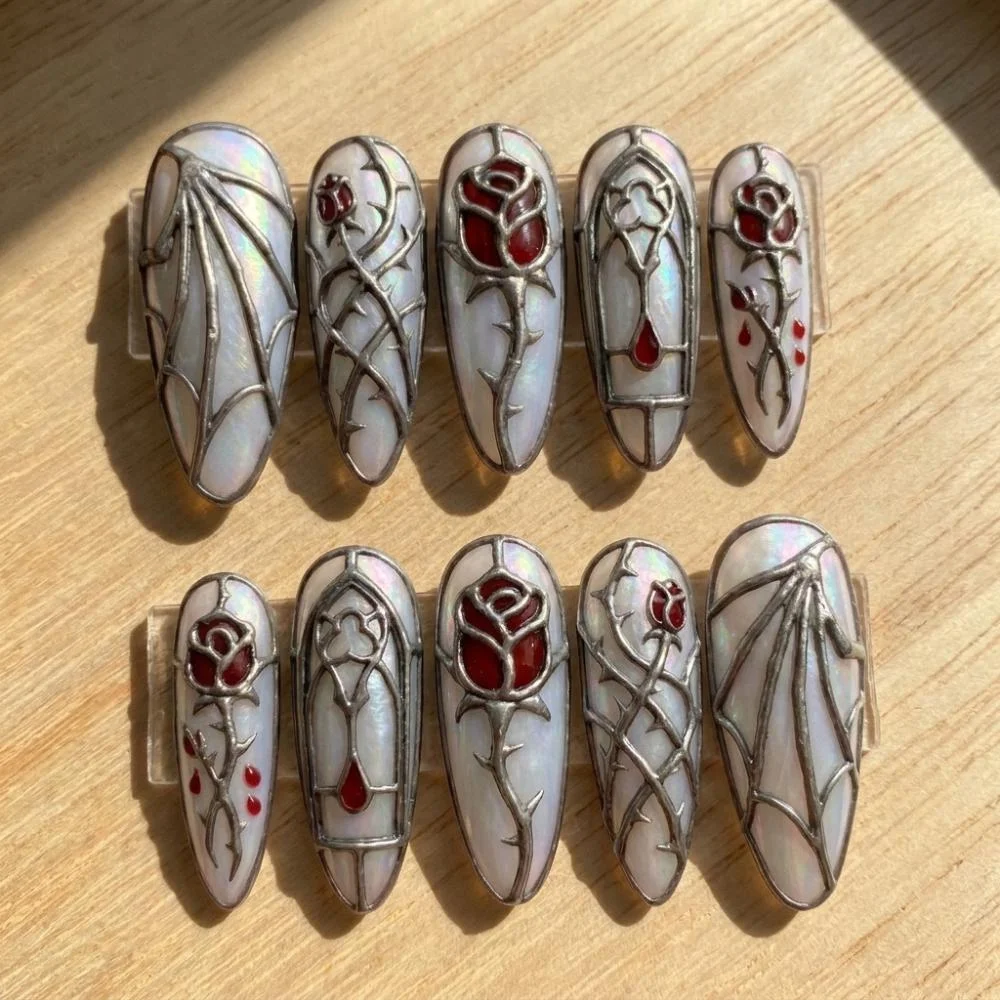 press on nails, custom press on nails, fake nails, Nails Art, stained glass nails, gold press on nails, 3d press on nails, luxury press on nails, handmade press on nails