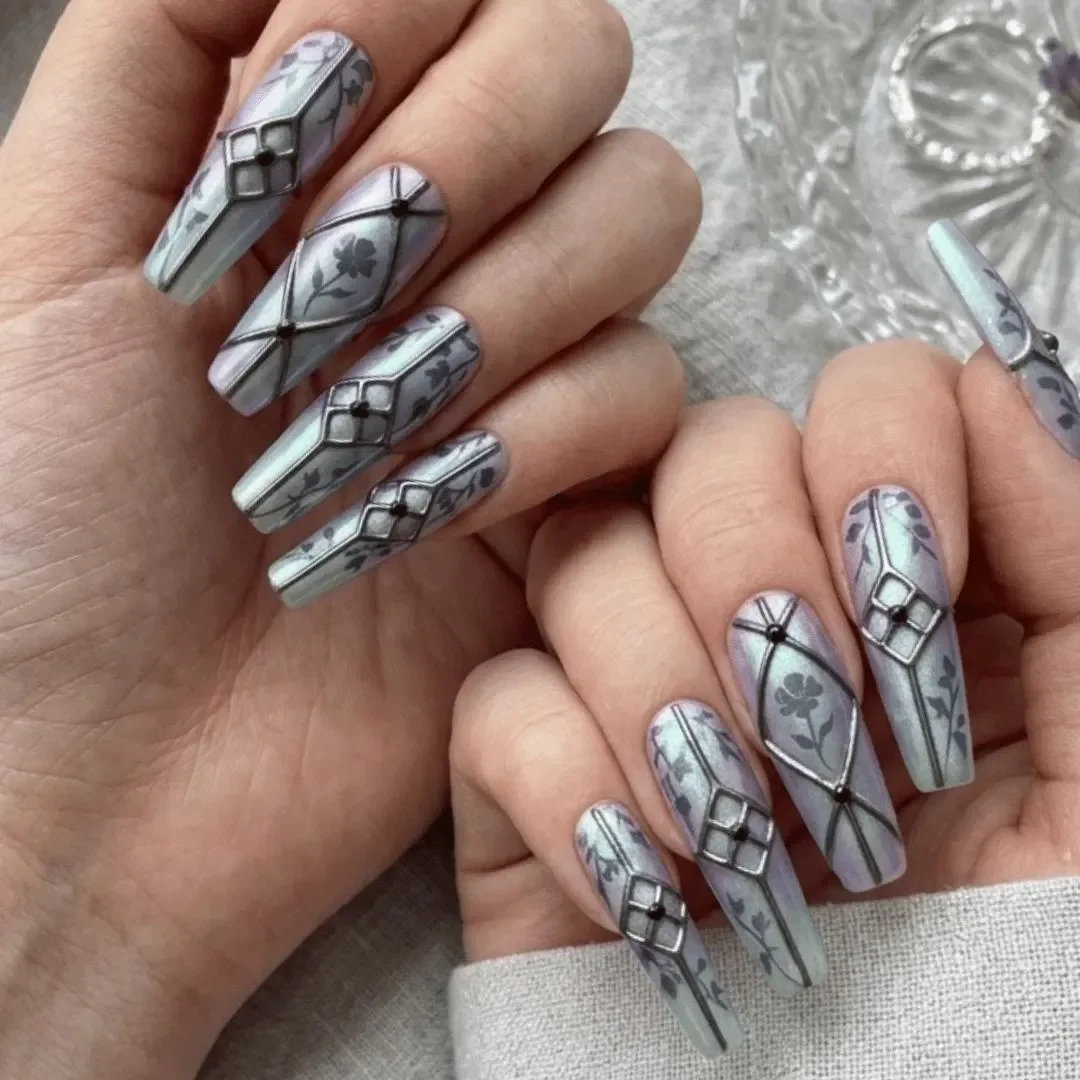 press on nails, custom press on nails, fake nails, Nails Art, stained glass nails, gold press on nails, 3d press on nails, luxury press on nails, handmade press on nails