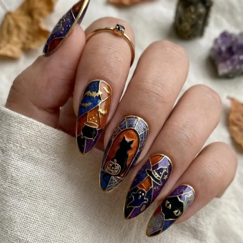 press on nails, custom press on nails, fake nails, Nails Art, stained glass nails, gold press on nails, 3d press on nails, luxury press on nails, handmade press on nails