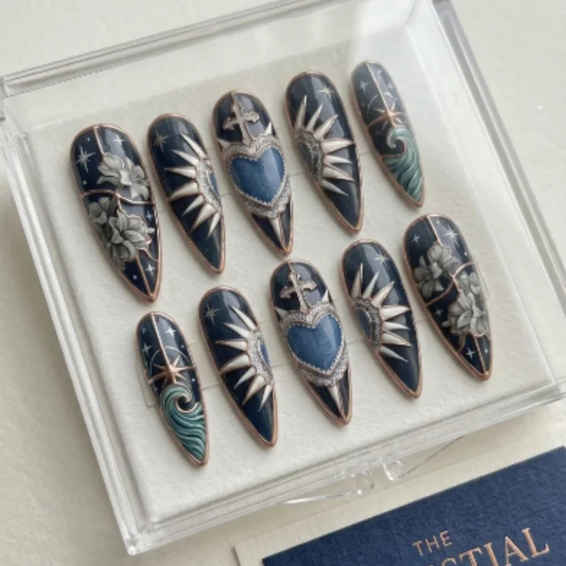 press on nails, custom press on nails, fake nails, Nails Art, stained glass nails, gold press on nails, 3d press on nails, luxury press on nails, handmade press on nails