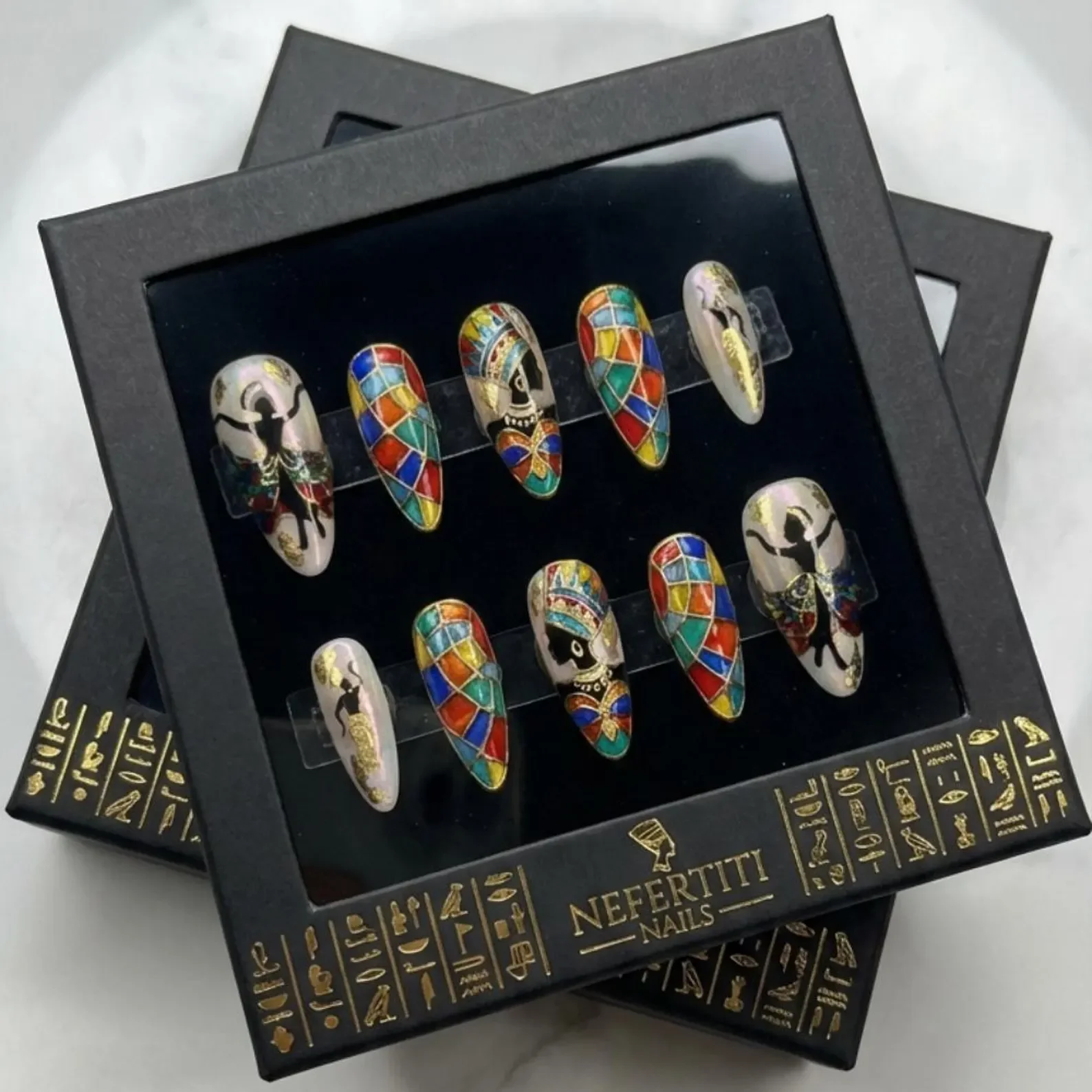 nail art design, hand-painted nails, press on nails, custom press on nails, fake nails, Nails Art, stained glass nails, gold press on nails, 3d press on nails, luxury press on nails, handmade press on nails