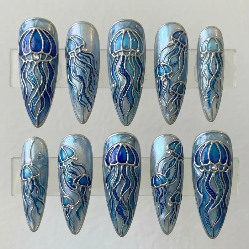 press on nails, custom press on nails, fake nails, Nails Art, stained glass nails, gold press on nails, 3d press on nails, luxury press on nails, handmade press on nails
