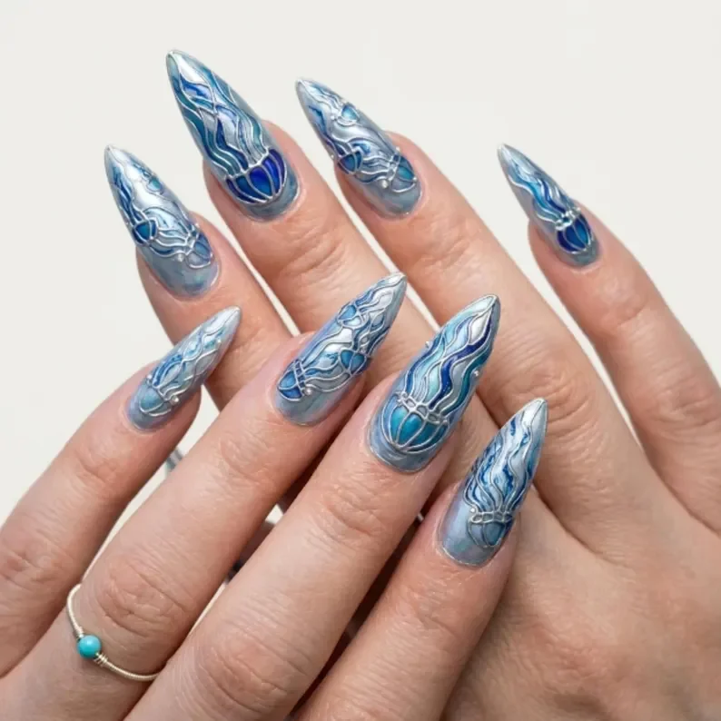 press on nails, custom press on nails, fake nails, Nails Art, stained glass nails, gold press on nails, 3d press on nails, luxury press on nails, handmade press on nails