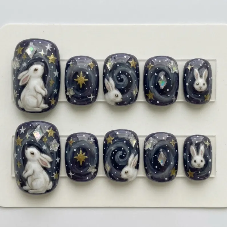press on nails, custom press on nails, fake nails, Nails Art, stained glass nails, gold press on nails, 3d press on nails, luxury press on nails, handmade press on nails