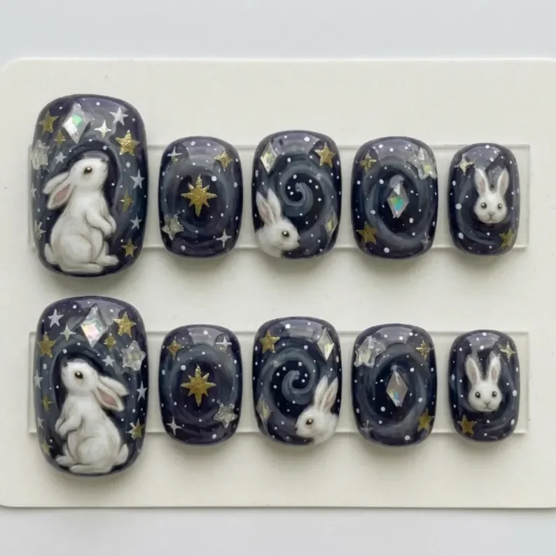 press on nails, custom press on nails, fake nails, Nails Art, stained glass nails, gold press on nails, 3d press on nails, luxury press on nails, handmade press on nails