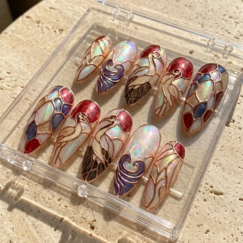 press on nails, custom press on nails, fake nails, Nails Art, stained glass nails, gold press on nails, 3d press on nails, luxury press on nails, handmade press on nails