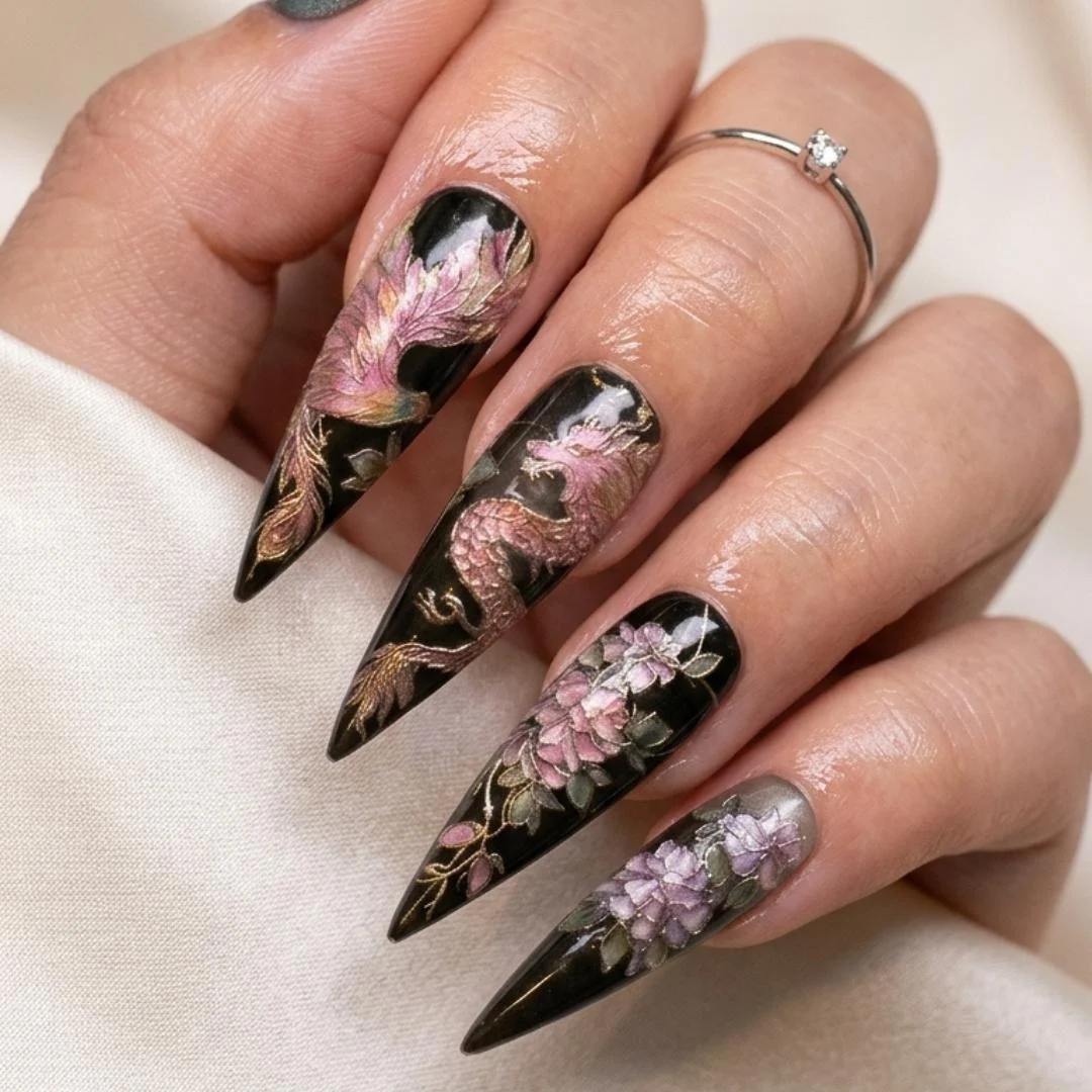 press on nails, 3D cloisonné, custom press on nails, fake nails, Nails Art, stained glass nails, gold press on nails, 3d press on nails, luxury press on nails, handmade press on nails