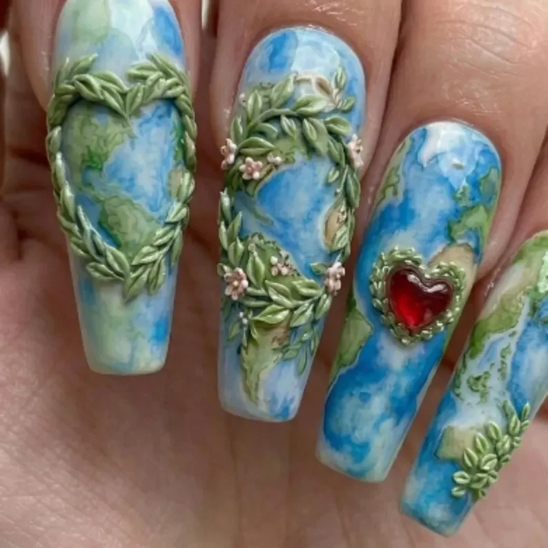 reusable nail set, press on nail art, press on nails, custom press on nails, fake nails, Nails Art, stained glass nails, gold press on nails, 3d press on nails, luxury press on nails, handmade press on nails