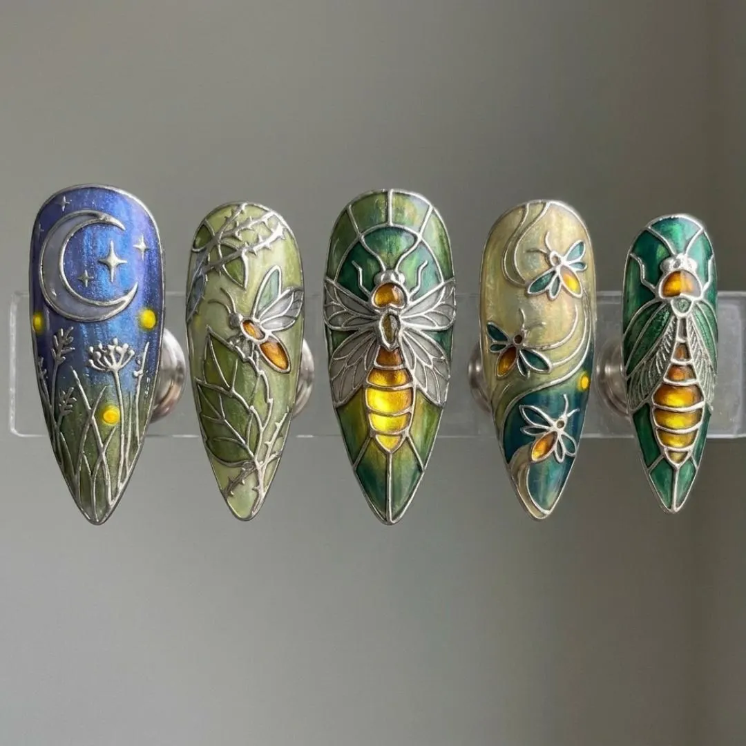 press on nails, custom press on nails, fake nails, Nails Art, stained glass nails, gold press on nails, 3d press on nails, luxury press on nails, handmade press on nails