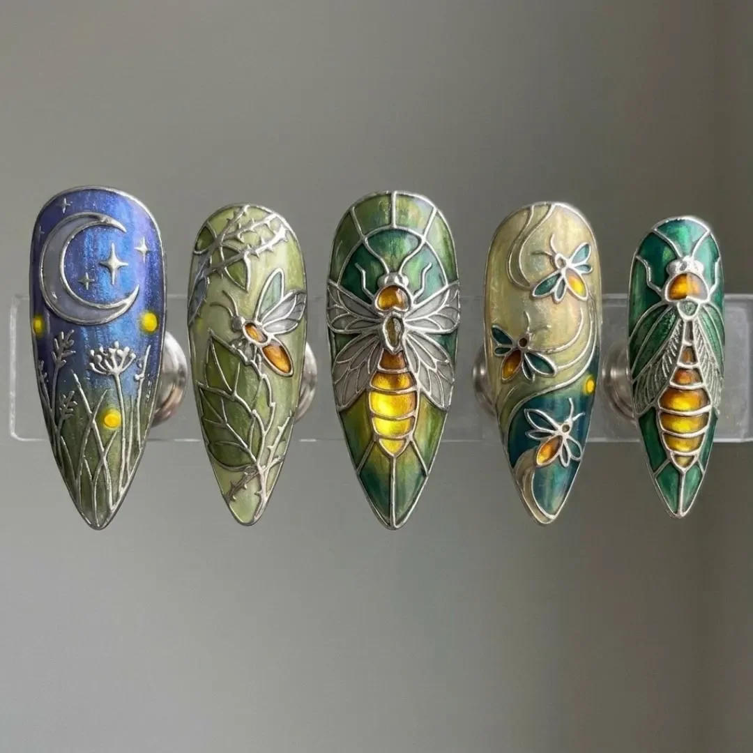 press on nails, custom press on nails, fake nails, Nails Art, stained glass nails, gold press on nails, 3d press on nails, luxury press on nails, handmade press on nails