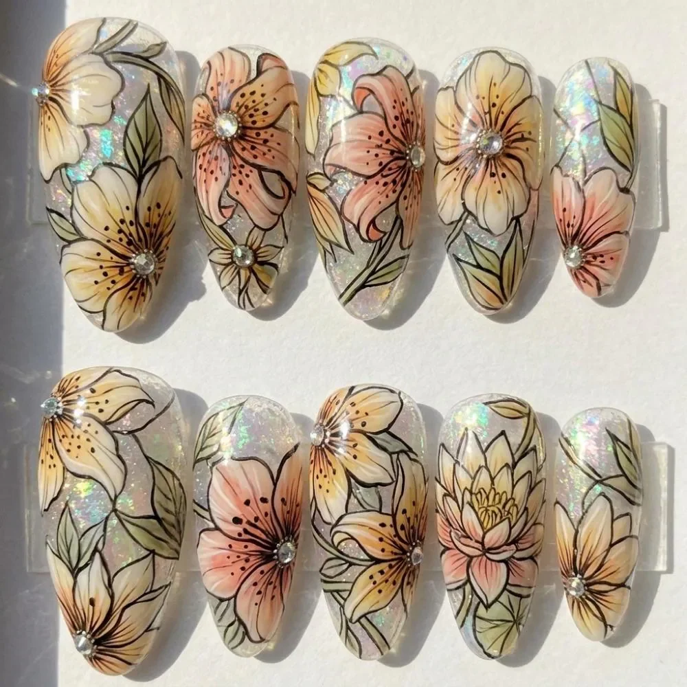 press on nails, custom press on nails, fake nails, Nails Art, stained glass nails, gold press on nails, 3d press on nails, luxury press on nails, handmade press on nails
