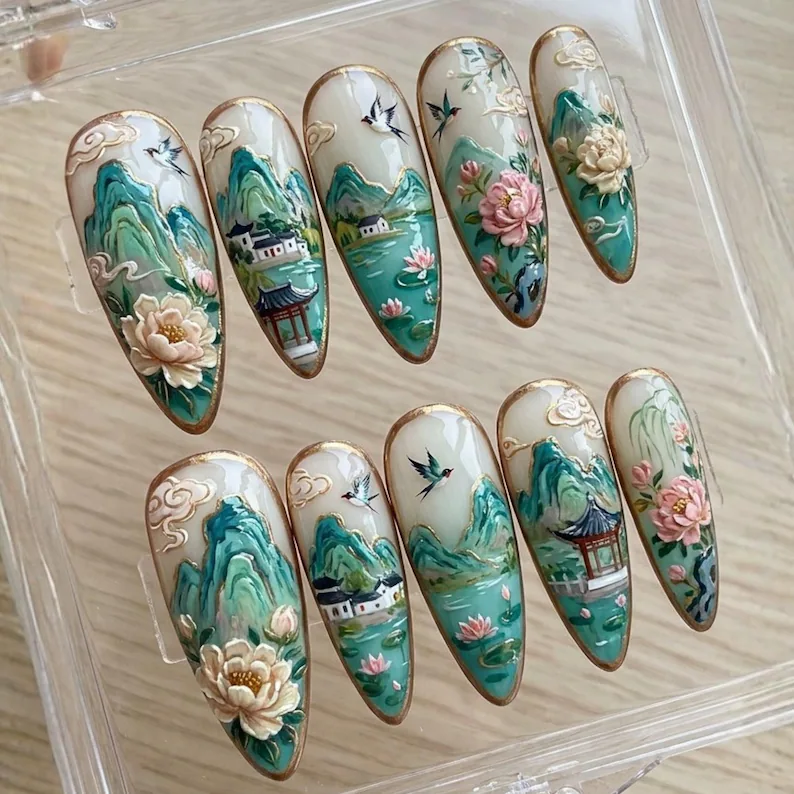 press on nails, custom press on nails, fake nails, Nails Art, stained glass nails, gold press on nails, 3d press on nails, luxury press on nails, handmade press on nails