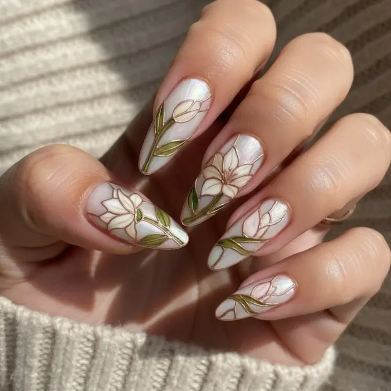 rose gold nails, stained glass nail art, press on nails, custom press on nails, fake nails, Nails Art, stained glass nails, gold press on nails, 3d press on nails, luxury press on nails, handmade press on nails
