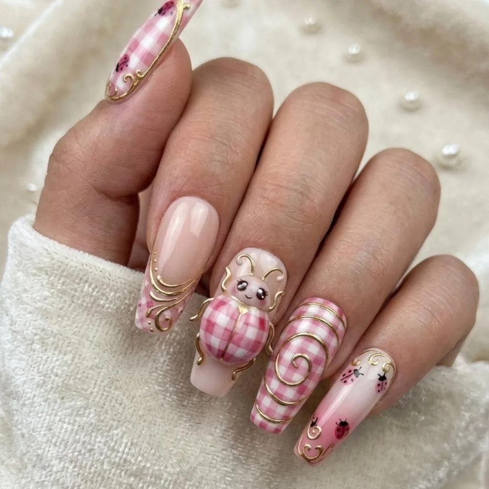 3D coquette, coquette nail art, press on nails, custom press on nails, fake nails, Nails Art, stained glass nails, gold press on nails, 3d press on nails, luxury press on nails, handmade press on nails