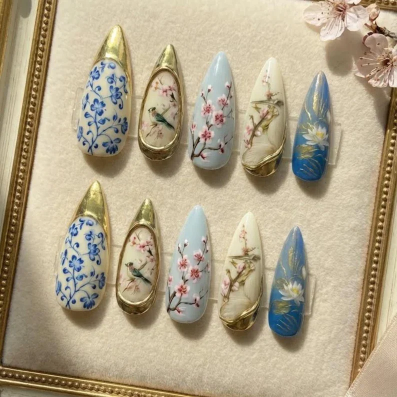 press on nails, custom press on nails, fake nails, Nails Art, stained glass nails, gold press on nails, 3d press on nails, luxury press on nails, handmade press on nails