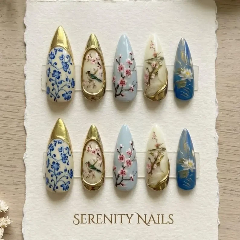 press on nails, custom press on nails, fake nails, Nails Art, stained glass nails, gold press on nails, 3d press on nails, luxury press on nails, handmade press on nails