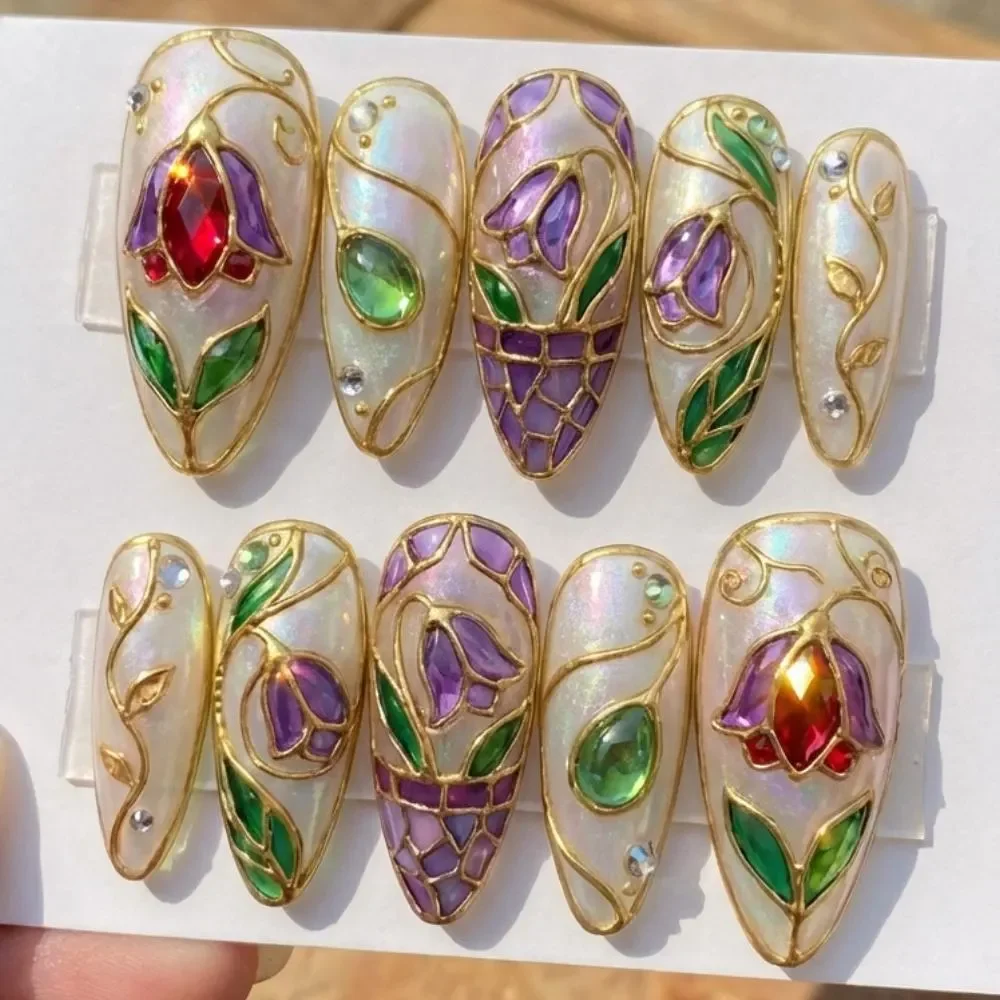 press on nails, custom press on nails, fake nails, Nails Art, stained glass nails, gold press on nails, 3d press on nails, luxury press on nails, handmade press on nails