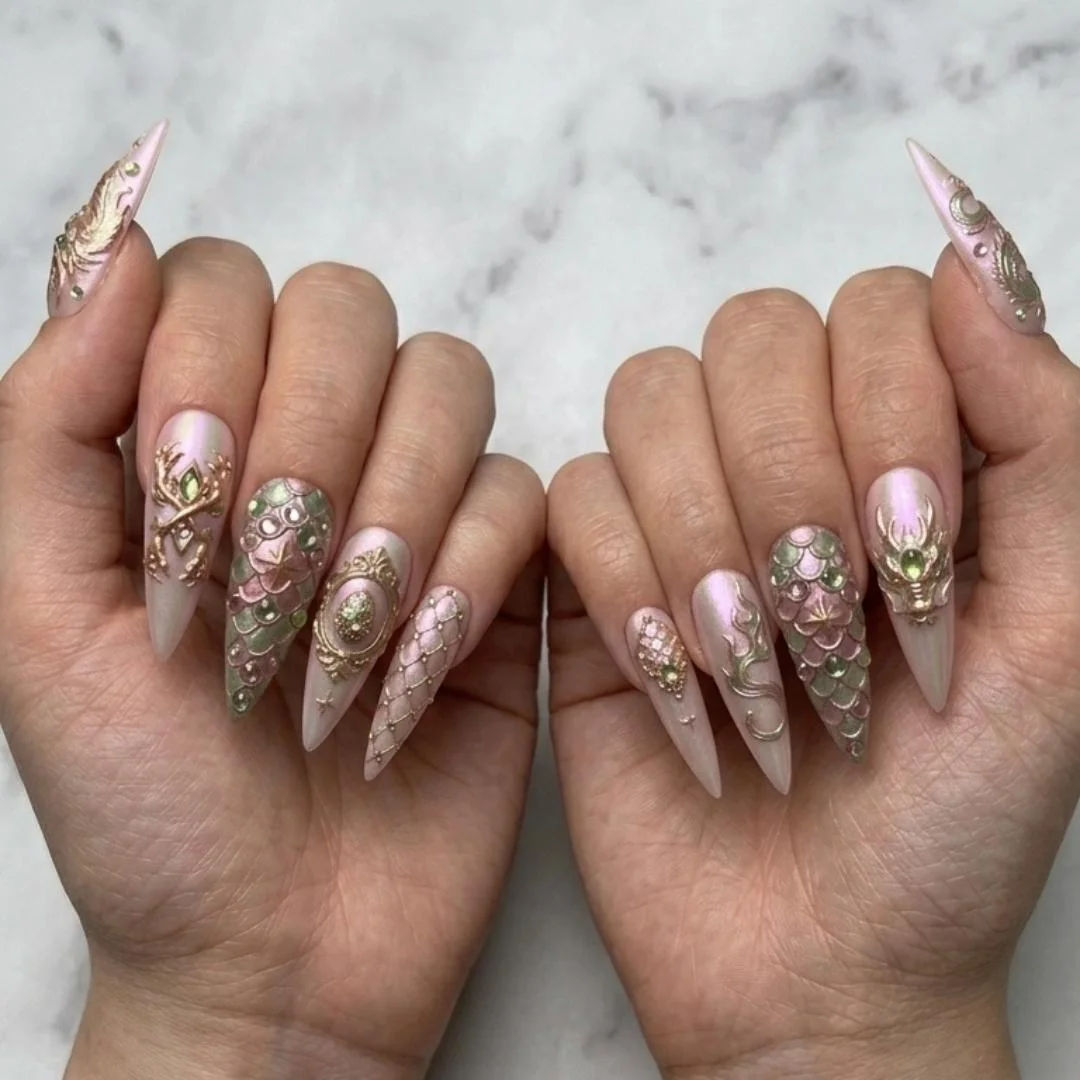 press on nails, custom press on nails, fake nails, Nails Art, stained glass nails, gold press on nails, 3d press on nails, luxury press on nails, handmade press on nails