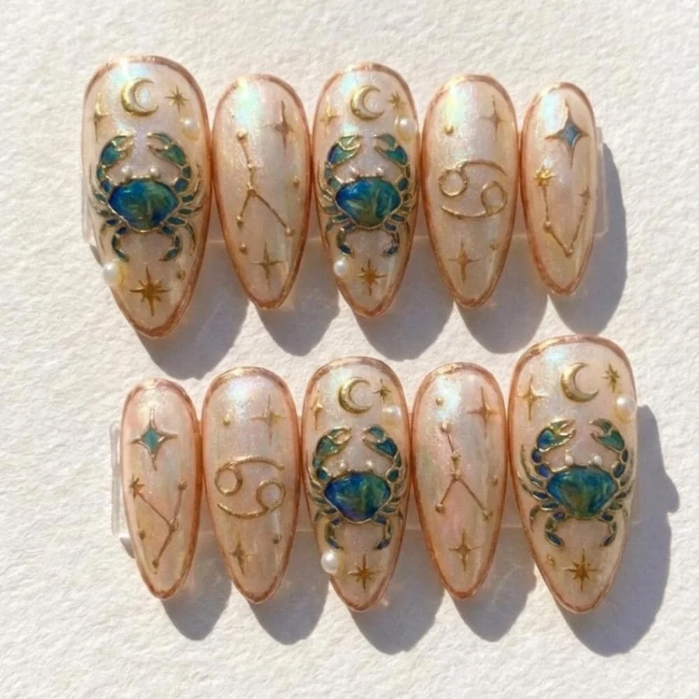 press on nails, custom press on nails, fake nails, Nails Art, stained glass nails, gold press on nails, 3d press on nails, luxury press on nails, handmade press on nails