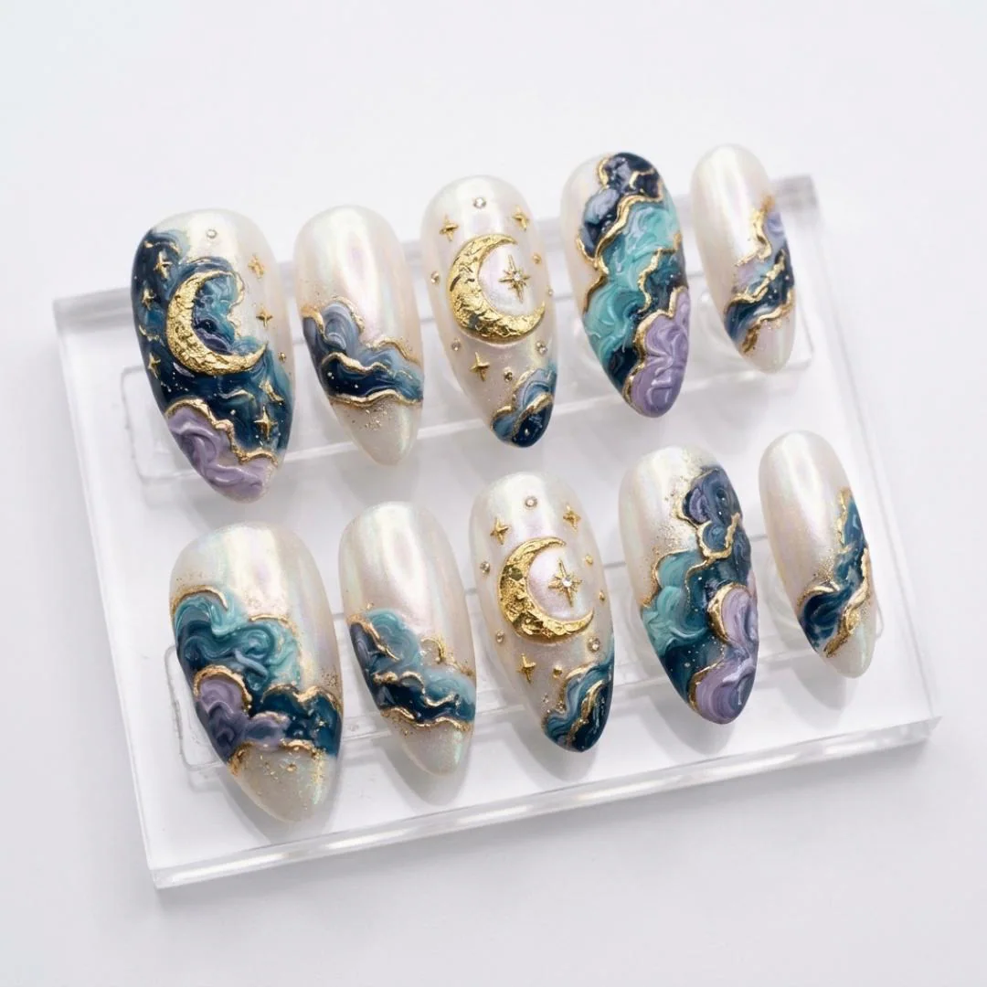 press on nails, custom press on nails, fake nails, Nails Art, stained glass nails, gold press on nails, 3d press on nails, luxury press on nails, handmade press on nails