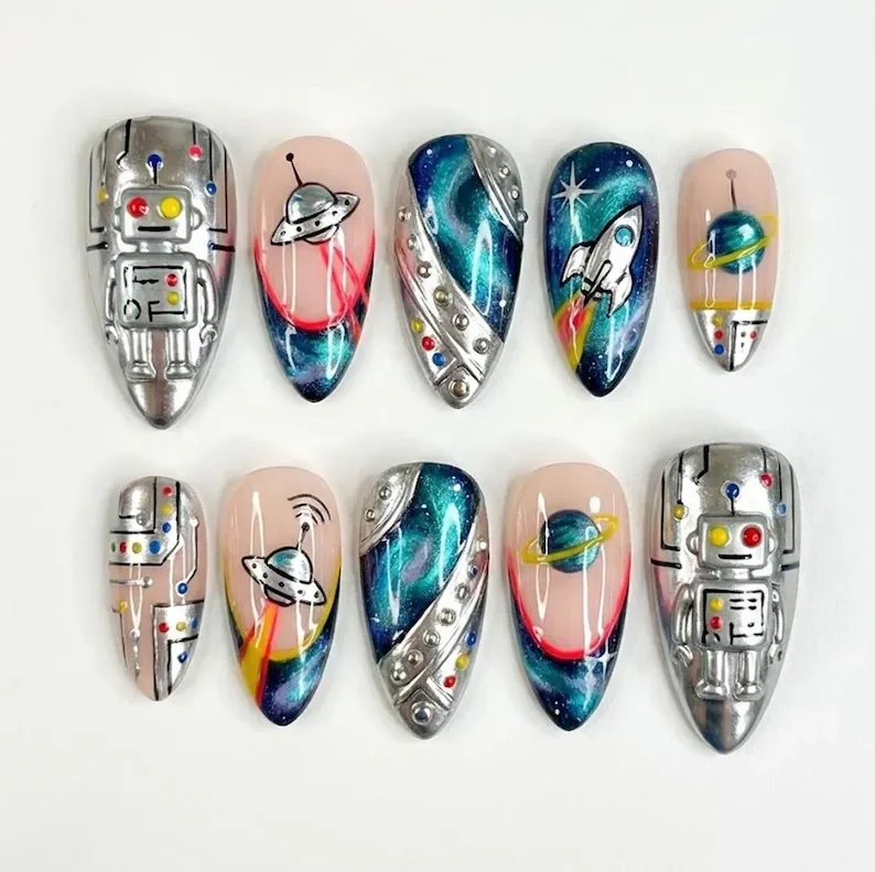 press on nails, custom press on nails, fake nails, Nails Art, stained glass nails, gold press on nails, 3d press on nails, luxury press on nails, handmade press on nails
