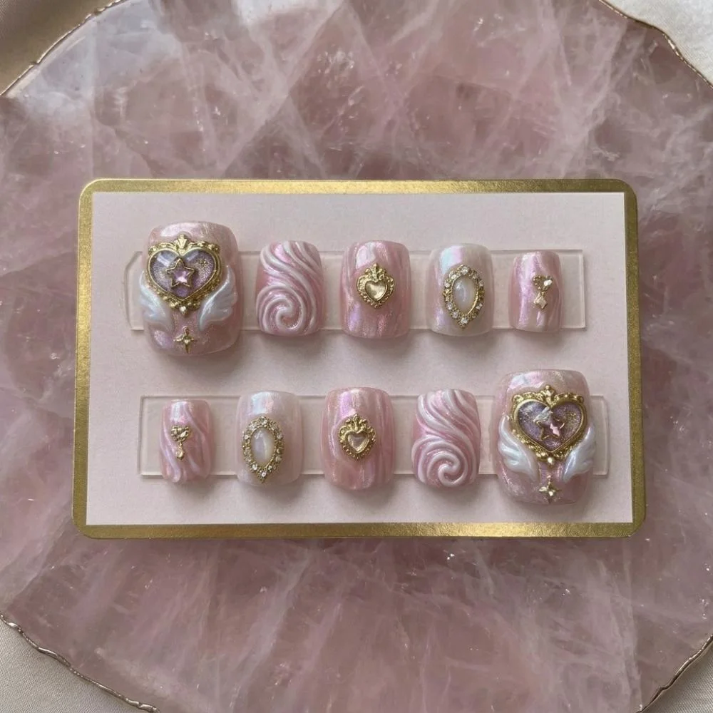 press on toes, 3D gold star, press on nails, custom press on nails, fake nails, Nails Art, stained glass nails, gold press on nails, 3d press on nails, luxury press on nails, handmade press on nails