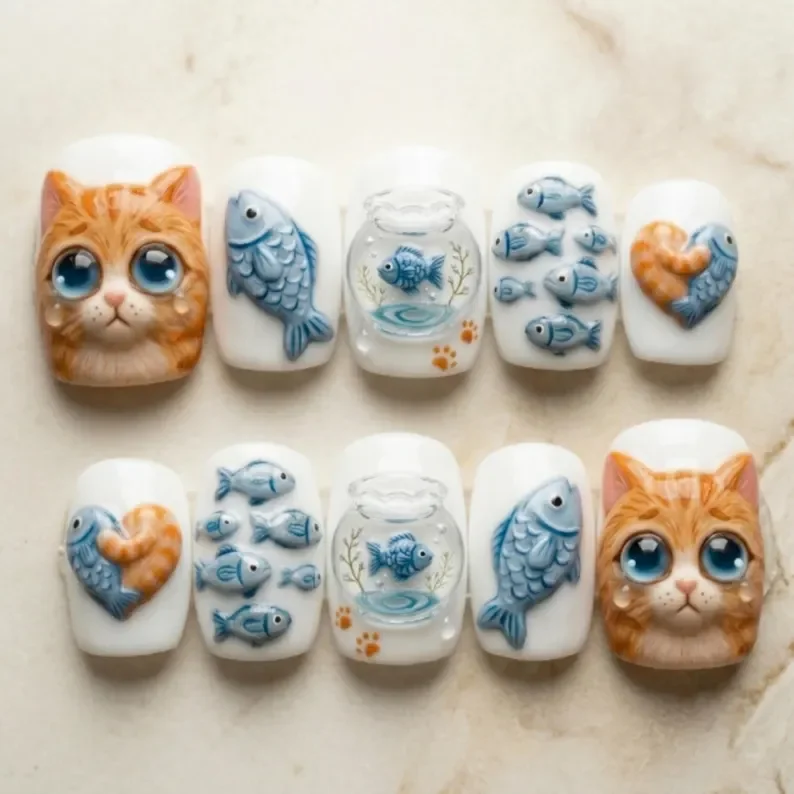press on nails, custom press on nails, fake nails, Nails Art, stained glass nails, gold press on nails, 3d press on nails, luxury press on nails, handmade press on nails