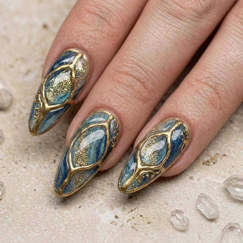 press on nails, custom press on nails, fake nails, Nails Art, stained glass nails, gold press on nails, 3d press on nails, luxury press on nails, handmade press on nails
