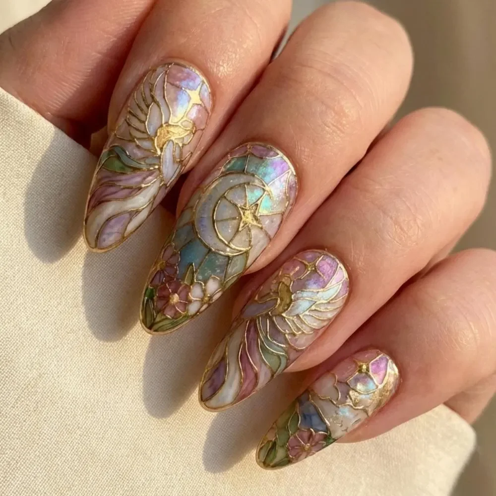 press on nails, custom press on nails, fake nails, Nails Art, stained glass nails, gold press on nails, 3d press on nails, luxury press on nails, handmade press on nails