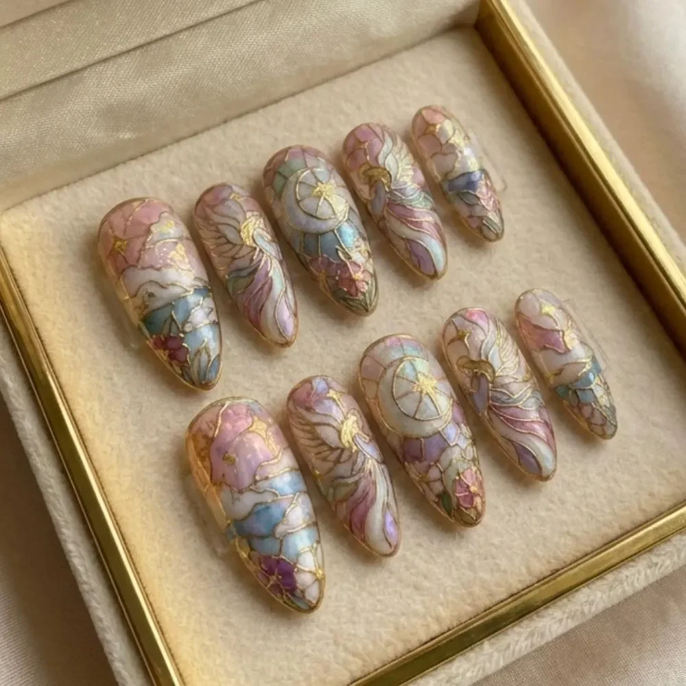 press on nails, custom press on nails, fake nails, Nails Art, stained glass nails, gold press on nails, 3d press on nails, luxury press on nails, handmade press on nails