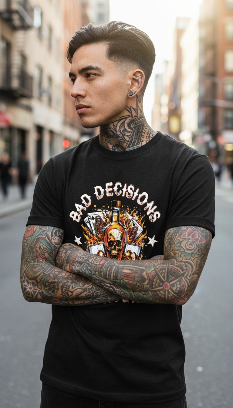 Skull and Cards Graphic Tee