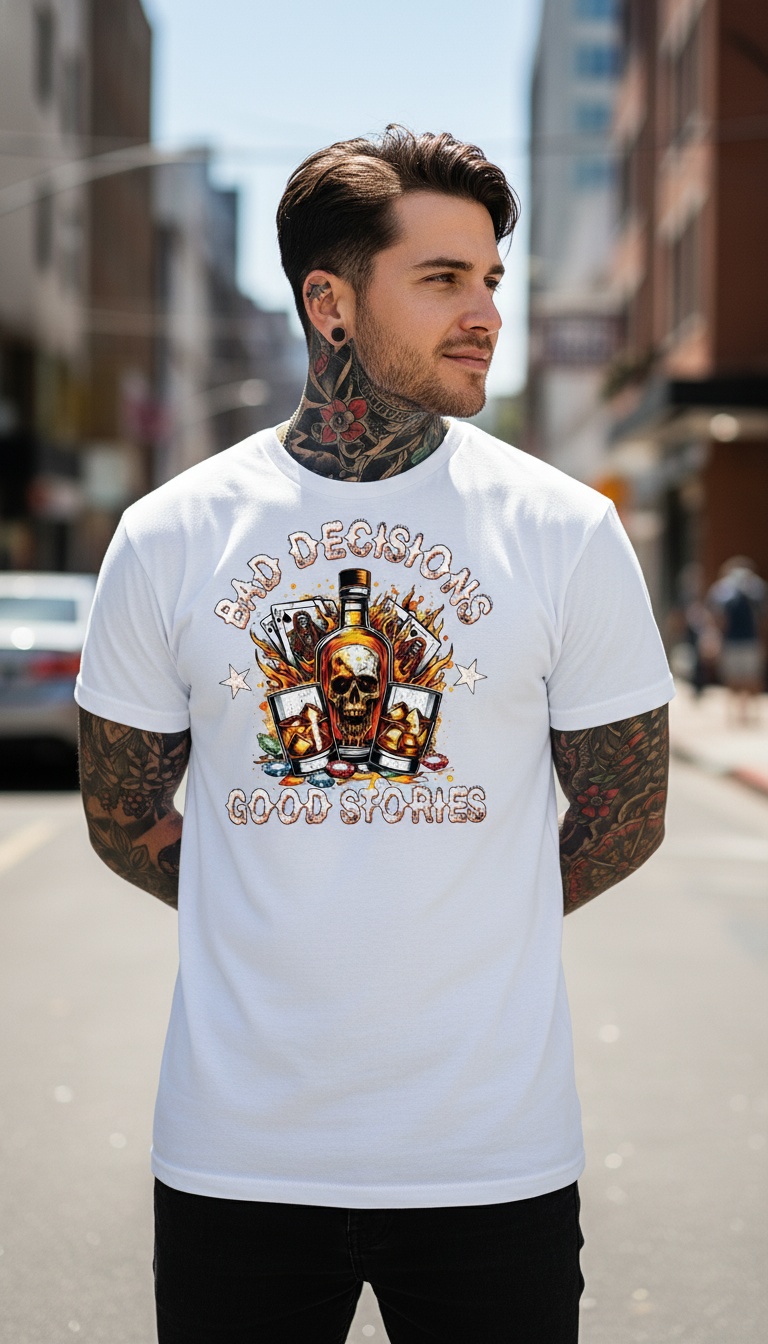 Skull and Cards Graphic Tee - Media 2