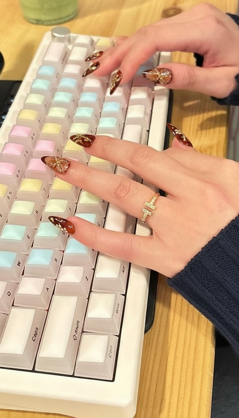 Elegant Floral & Abstract Press-On Nails Set