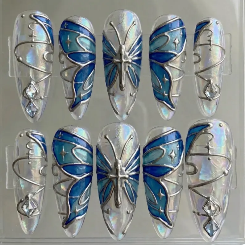 press on nails, custom press on nails, fake nails, Nails Art, stained glass nails, gold press on nails, 3d press on nails, luxury press on nails, handmade press on nails