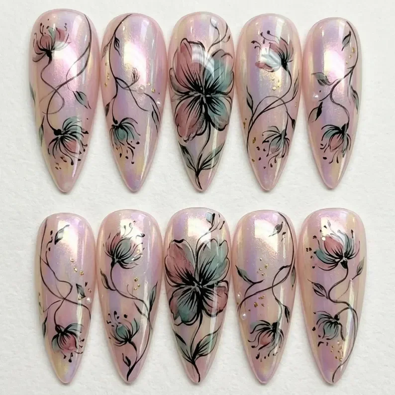 press on nails, custom press on nails, fake nails, Nails Art, stained glass nails, gold press on nails, 3d press on nails, luxury press on nails, handmade press on nails
