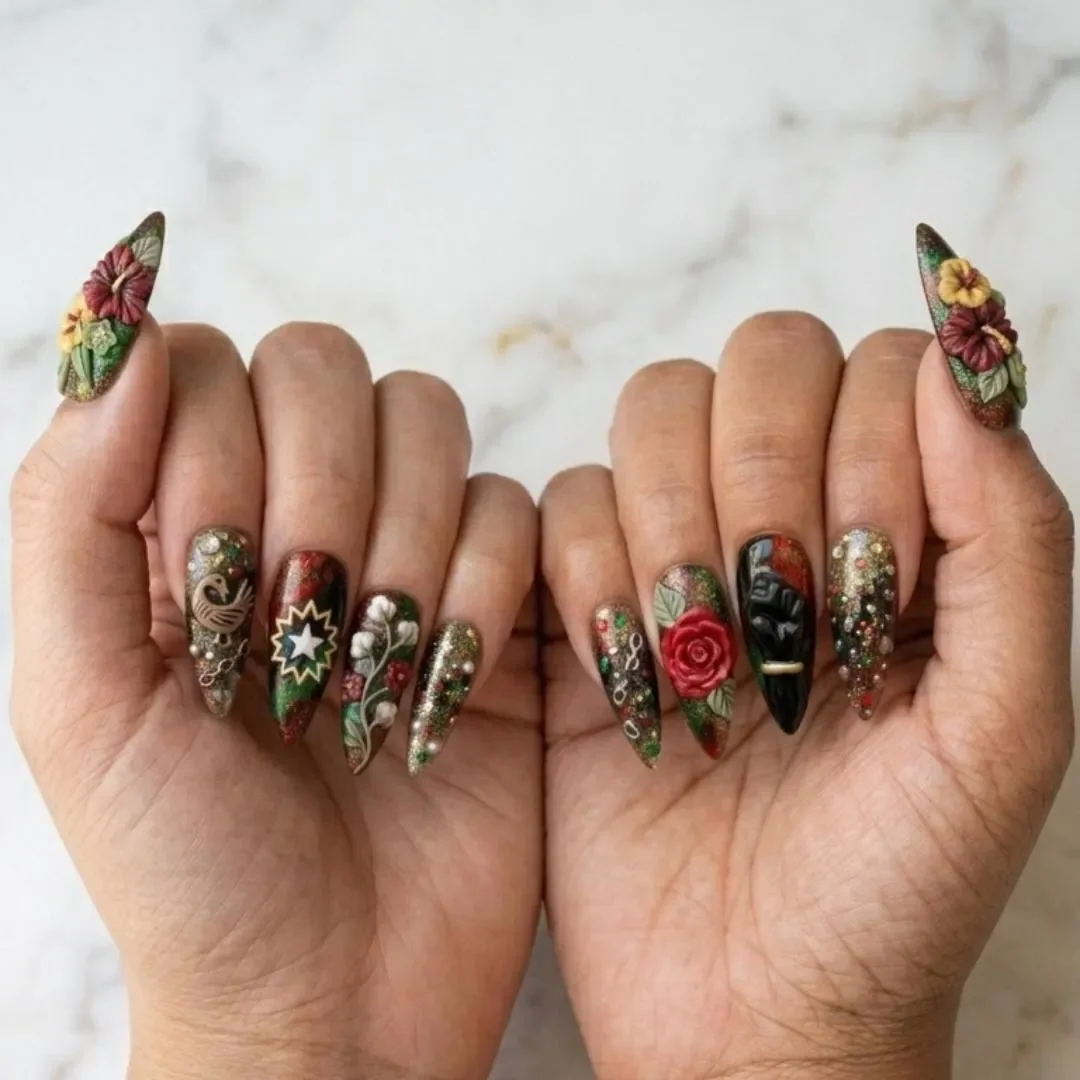 press on nails, custom press on nails, fake nails, Nails Art, stained glass nails, gold press on nails, 3d press on nails, luxury press on nails, handmade press on nails
