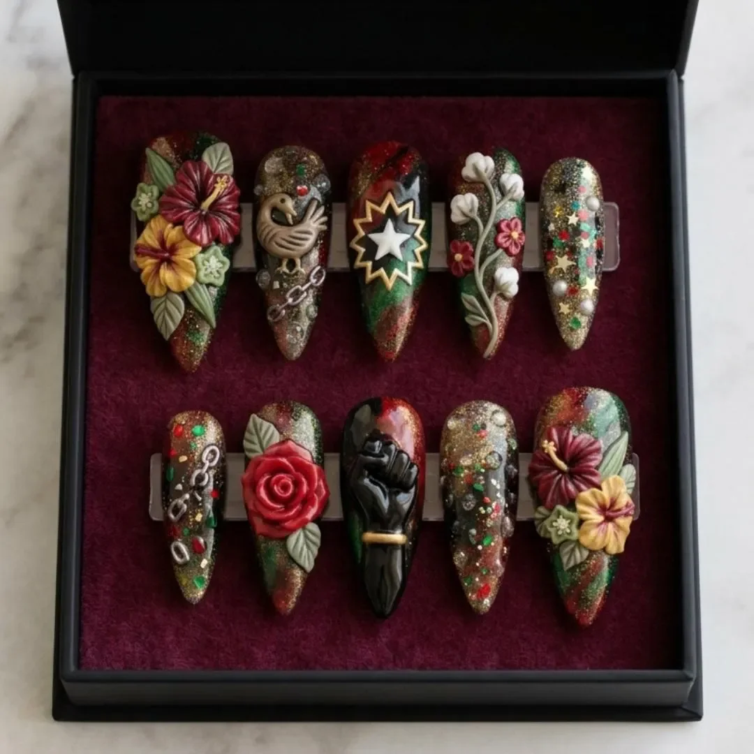 press on nails, custom press on nails, fake nails, Nails Art, stained glass nails, gold press on nails, 3d press on nails, luxury press on nails, handmade press on nails