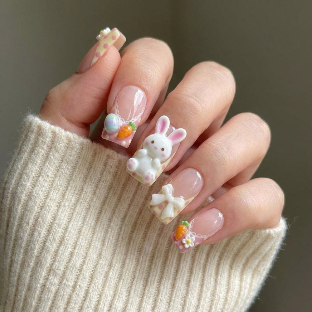 press on nails, cute easter nails, custom press on nails, fake nails, Nails Art, stained glass nails, gold press on nails, 3d press on nails, luxury press on nails, handmade press on nails