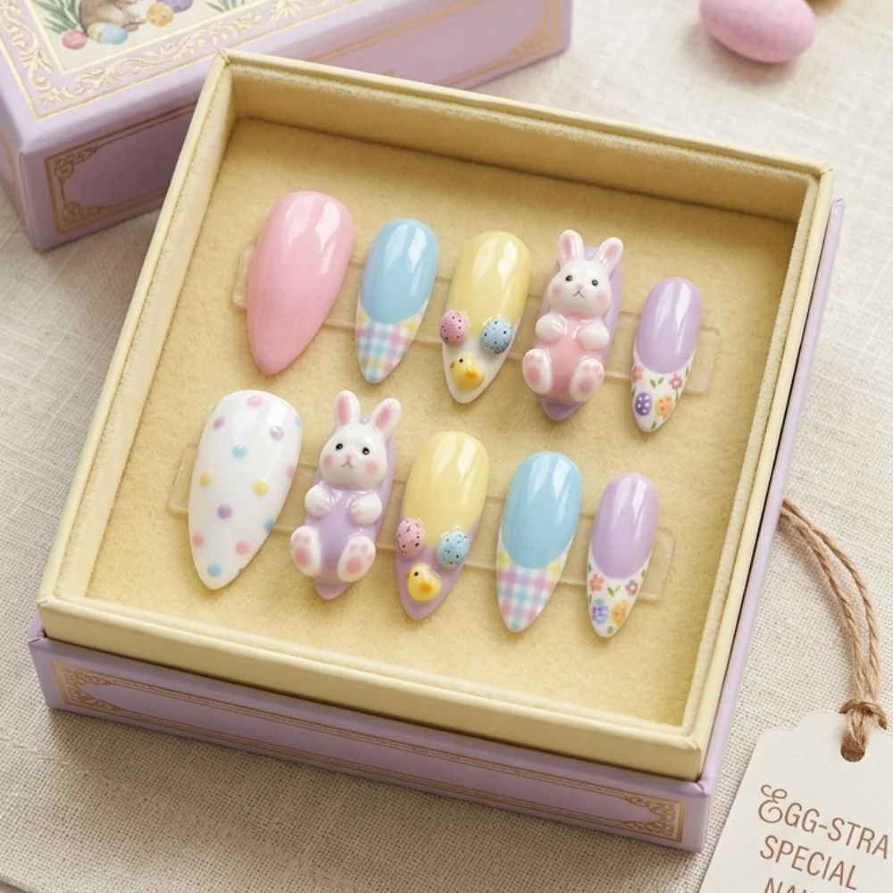 speckled egg nails, pastel spring nails, press on nails, custom press on nails, fake nails, Nails Art, stained glass nails, gold press on nails, 3d press on nails, luxury press on nails, handmade press on nails