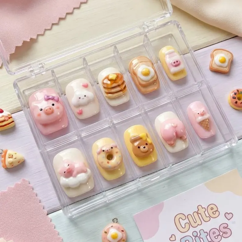press on nails, custom press on nails, fake nails, Nails Art, stained glass nails, gold press on nails, 3d press on nails, luxury press on nails, handmade press on nails