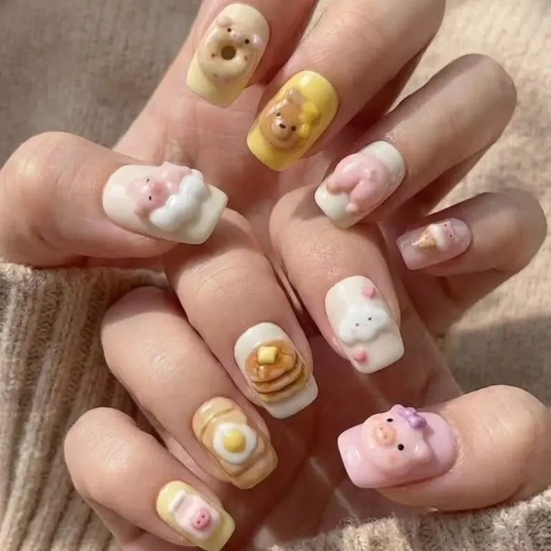 press on nails, custom press on nails, fake nails, Nails Art, stained glass nails, gold press on nails, 3d press on nails, luxury press on nails, handmade press on nails
