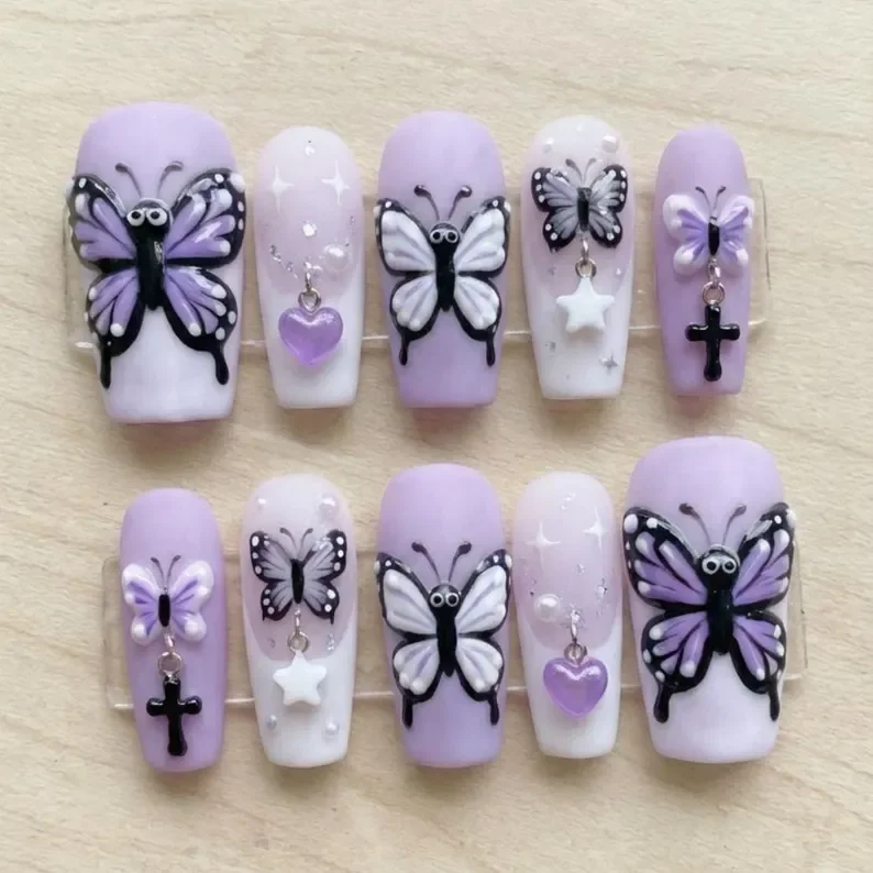 press on nails, custom press on nails, fake nails, Nails Art, stained glass nails, gold press on nails, 3d press on nails, luxury press on nails, handmade press on nails