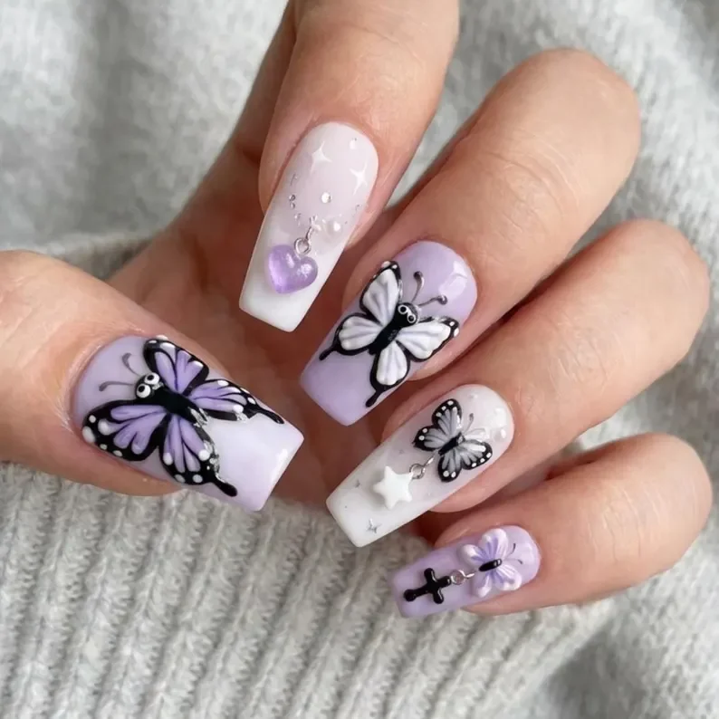 press on nails, custom press on nails, fake nails, Nails Art, stained glass nails, gold press on nails, 3d press on nails, luxury press on nails, handmade press on nails