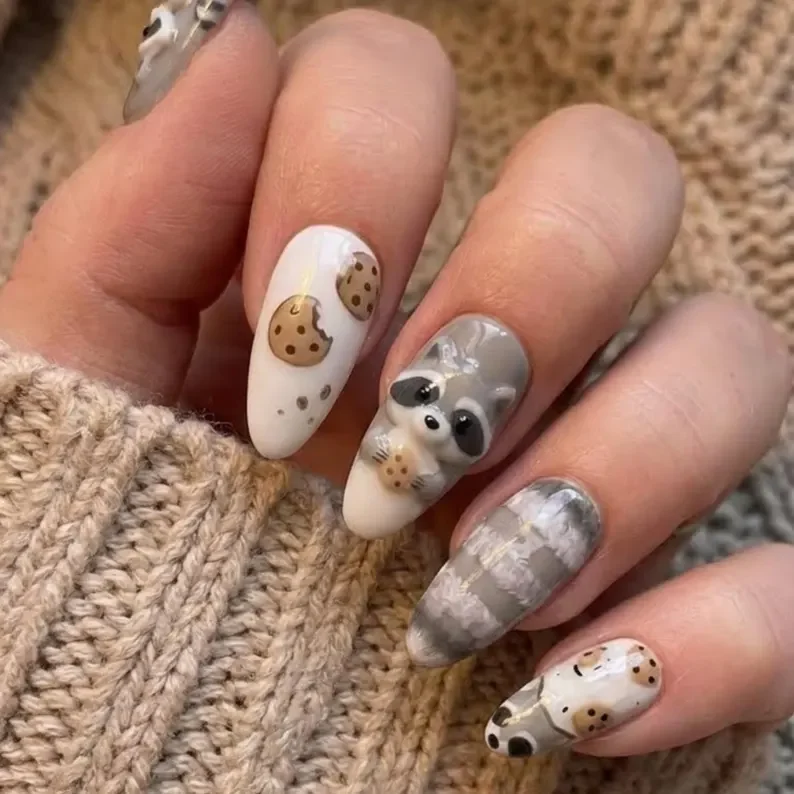 cookie nail art, press on nail set, press on nails, custom press on nails, fake nails, Nails Art, stained glass nails, gold press on nails, 3d press on nails, luxury press on nails, handmade press on nails