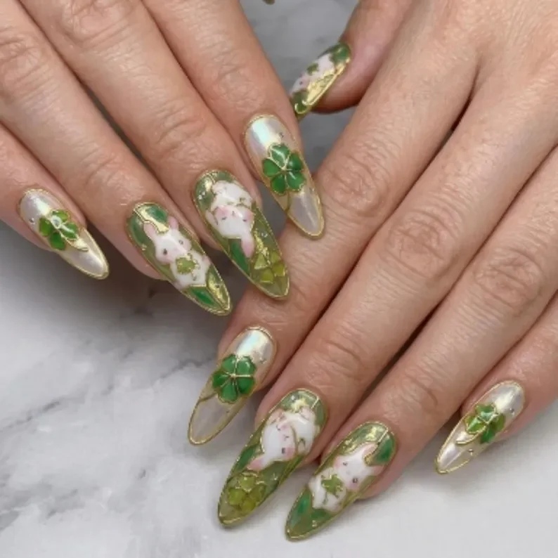 stained glass nails, nail art stickers, press on nails, custom press on nails, fake nails, Nails Art, gold press on nails, 3d press on nails, luxury press on nails, handmade press on nails
