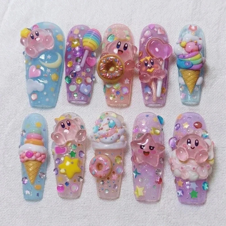press on nails, custom press on nails, fake nails, Nails Art, stained glass nails, gold press on nails, 3d press on nails, luxury press on nails, handmade press on nails